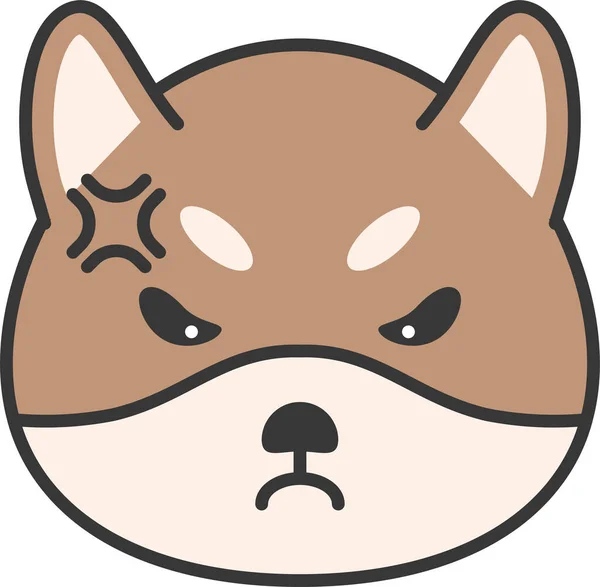 Zwierząt Pies Emoji Ikona Stylu Wypełnione Zarys — Wektor stockowy