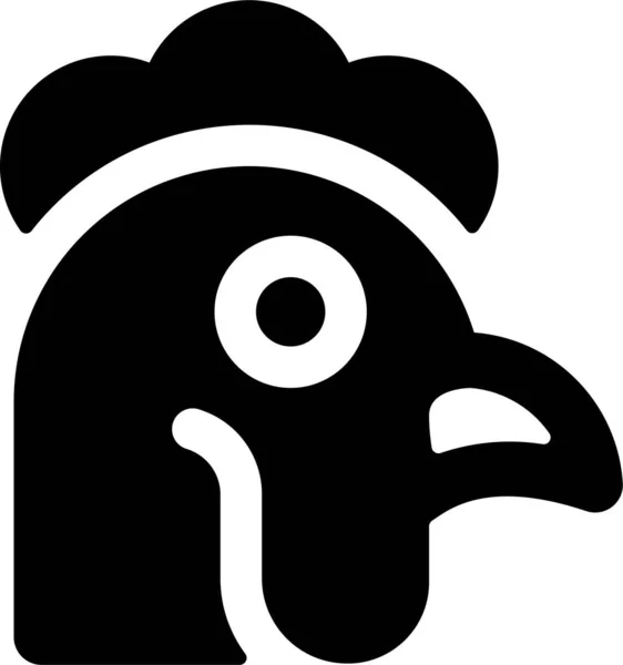 Gallo Peine Wattle Icono Estilo Sólido — Vector de stock