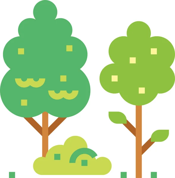 Bosque Paisaje Naturaleza Icono Estilo Plano — Vector de stock