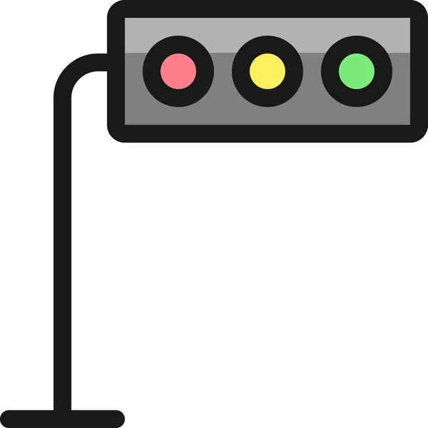 Traffic Light Filled Outline Icon Dalam Gaya Filled Outline - Stok Vektor