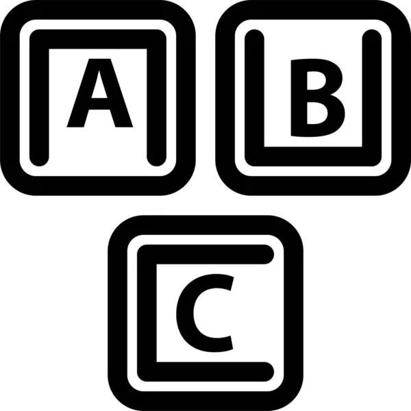 Abc Alfabeto Icona Base Nella Categoria Istruzione Scuola Apprendimento — Vettoriale Stock
