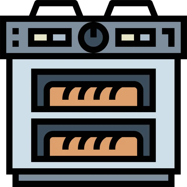 Electronics Heating Kitchen Icon Filled Outline Style — Stock Vector