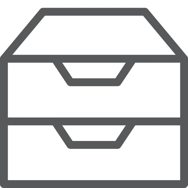 Schubladeninhalt Symbol Umriss Stil — Stockvektor