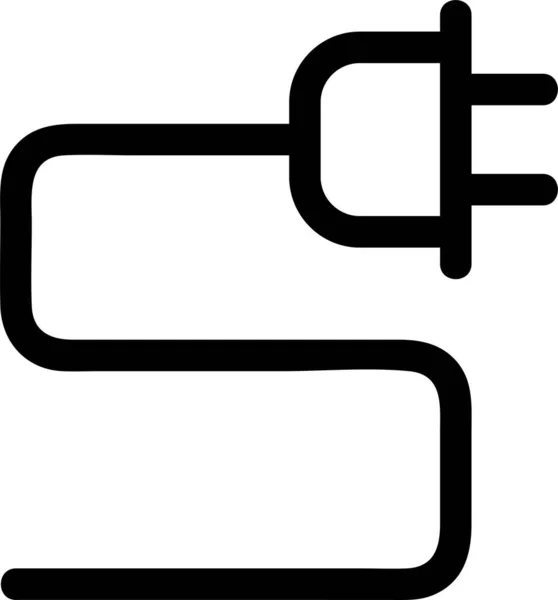 Kabel Contour Apparaatpictogram Contourstijl — Stockvector