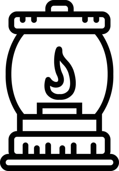Иконка Света Фонаря Свечи Стиле Контура — стоковый вектор
