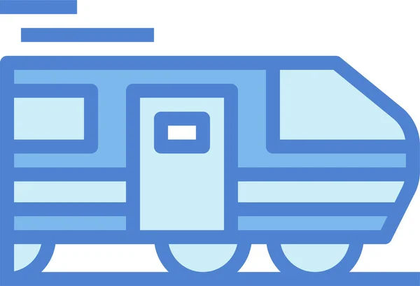 Иконка Поезда Метро Стиле Заполненного Контура — стоковый вектор