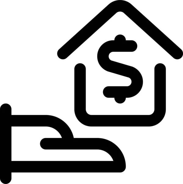 房地产保险图标的轮廓风格 — 图库矢量图片
