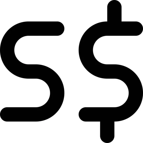 Dollar Exchange Sgd Symbol Umrissstil — Stockvektor