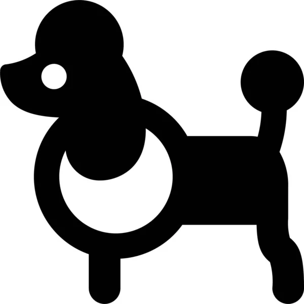 Perro Caniche Mamífero Icono Estilo Sólido — Vector de stock