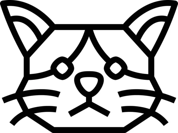 Кимрическая Кошка Разводит Икону Очерченном Стиле — стоковый вектор