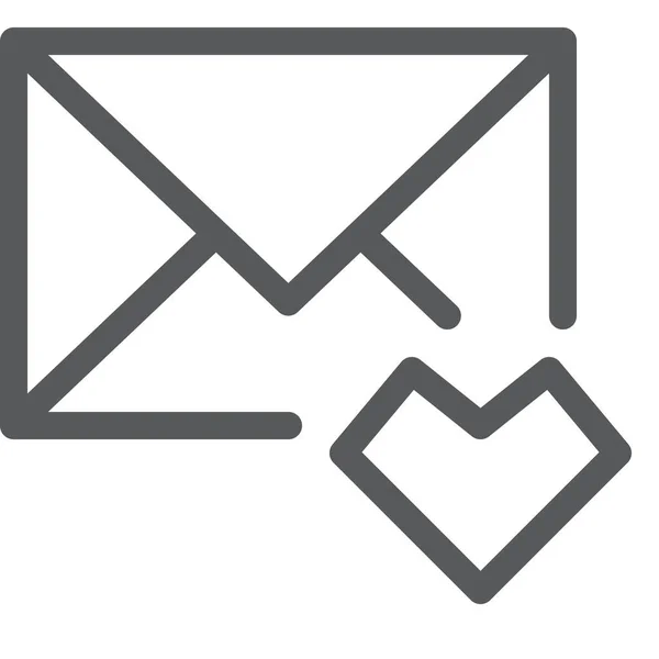 Email Icône Enveloppe Préférée Dans Style Contour — Image vectorielle