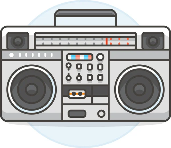 Radio Jambox Icono Audio Categoría Dispositivos Electrónicos Electrodomésticos — Vector de stock