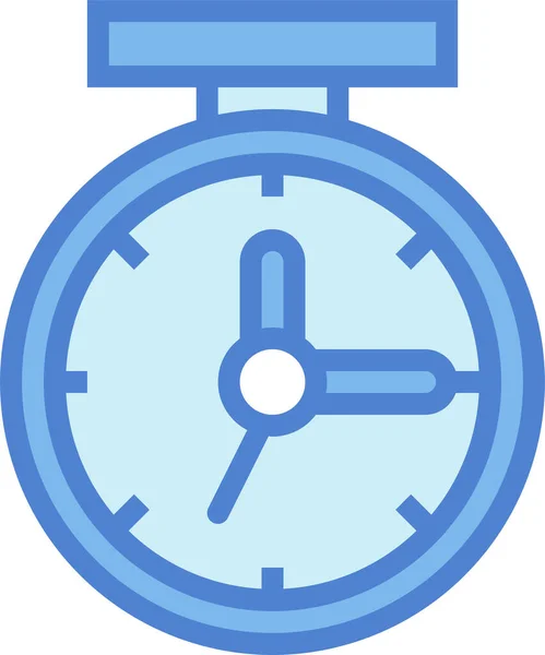 Reloj Icono Tiempo Red Estilo Contorno Lleno — Vector de stock