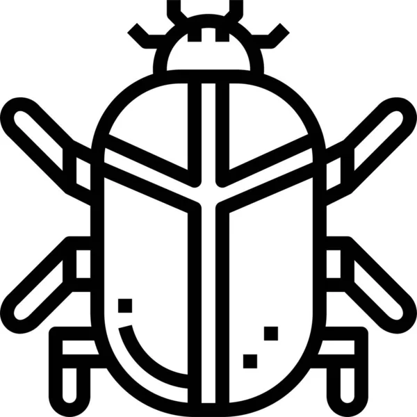 Käfer Ägyptisches Hieroglyphen Symbol Umrissstil — Stockvektor