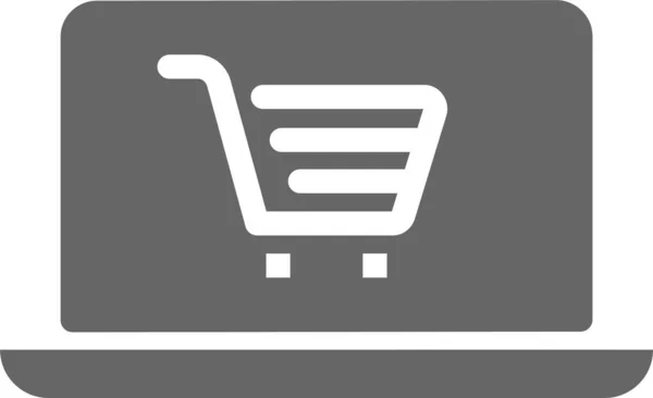 Basket Cart Ecommerce Icoon Stevige Stijl — Stockvector