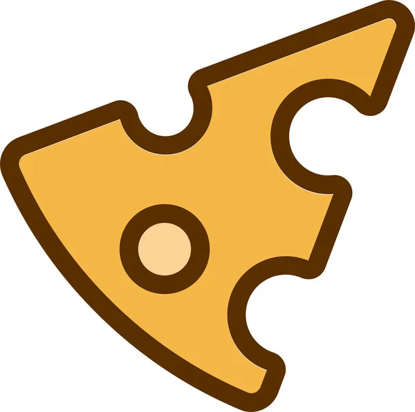 Cheddar Τυρί Τροφίμων Εικονίδιο Στυλ Γεμάτο Περίγραμμα — Διανυσματικό Αρχείο