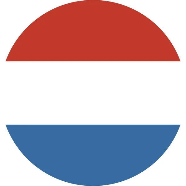 Vlag Nederland Nederlandse Pictogram Platte Stijl — Stockvector