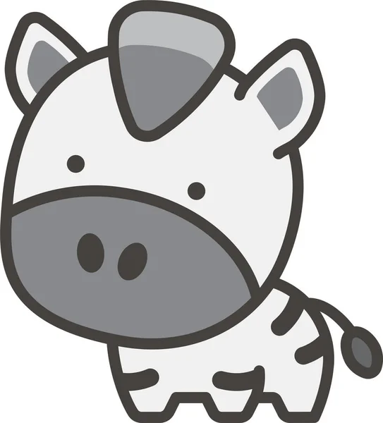1F993 Zebra Vyplněný Obrys Ikona Vyplněném Obrysu — Stockový vektor