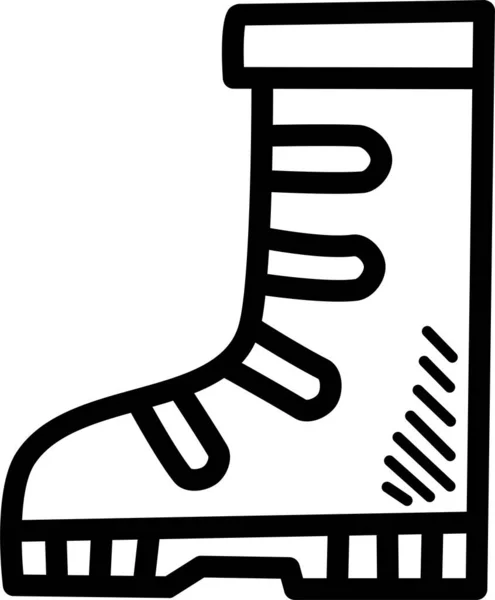Ikon Sepatu Boot Pakaian Dalam Gaya Outline - Stok Vektor