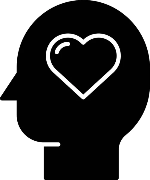 Emotionaler Kopf Herz Ikone Soliden Stil — Stockvektor