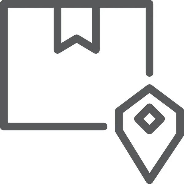 Ikona Balíku Umístění Stylu Osnovy — Stockový vektor