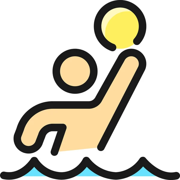 Natación Waterpolo Llenado Contorno Icono Estilo Contorno Lleno — Vector de stock