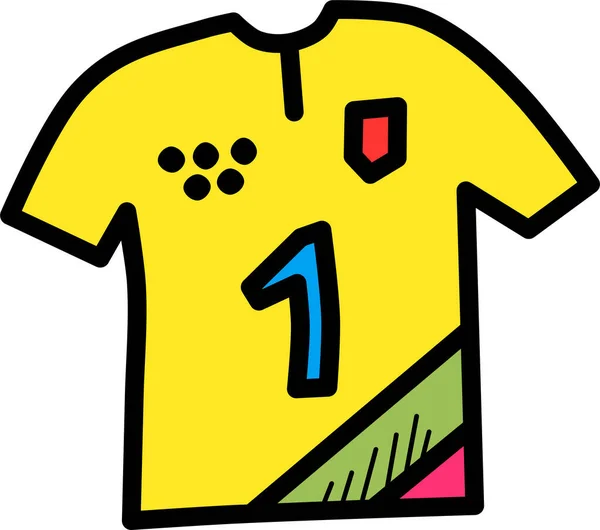 Ícone Camisa Jogos Futebol Estilo Esboço Preenchido —  Vetores de Stock