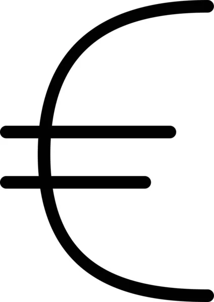 Monnaie Euro Icône Change Dans Style Contour — Image vectorielle