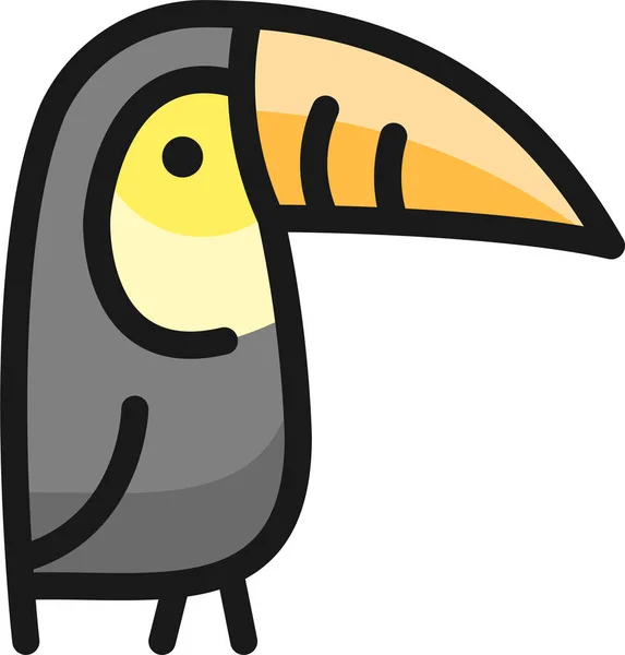 Wilde Vogel Papegaai Pictogram Gevulde Outline Stijl — Stockvector