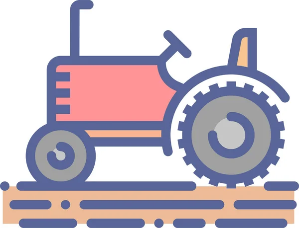 Agriculture Agriculture Tracteur Icône Dans Style Contour Rempli — Image vectorielle