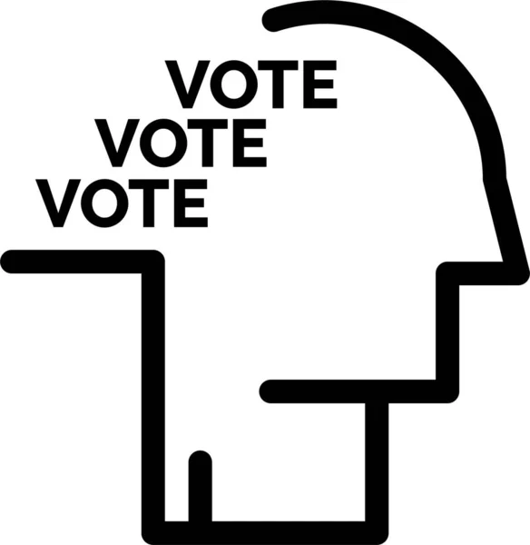 Ψηφοδέλτιο Εκλογικό Εικονίδιο Στυλ Περίγραμμα — Διανυσματικό Αρχείο