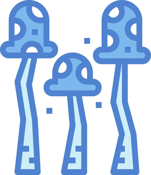 Amanita Hongo Hongo Icono Estilo Contorno Lleno — Vector de stock