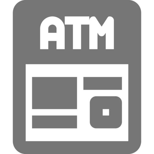 Atm Bancaire Icône Affaires Dans Style Contour — Image vectorielle