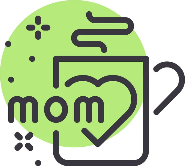 Kaffee Tagesmütter Ikone Der Kategorie Mütter Väter Tag — Stockvektor