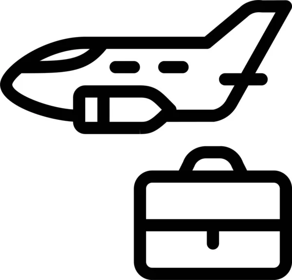 Airplane Business Metaphor Icon Outline Style — Stock Vector