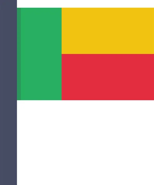 Benin Land Vlag Pictogram Platte Stijl — Stockvector
