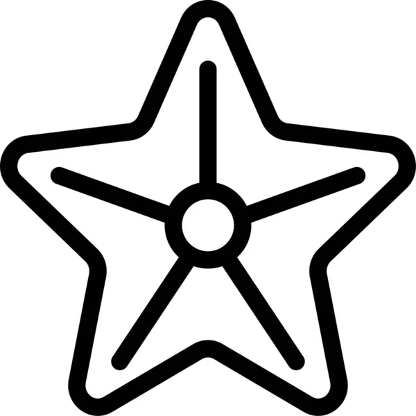 Beach Sea Star Icon Outline Style — Stock Vector