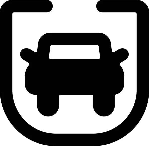 Ícone Transporte Seguro Carro Estilo Sólido —  Vetores de Stock