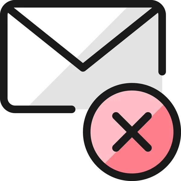 Action Email Supprimer Icône Dans Style Contour Rempli — Image vectorielle