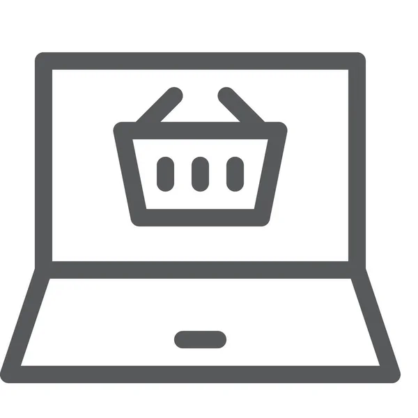 Laptop Vásárlási Alkalmazás Ikon Körvonalazott Stílusban — Stock Vector