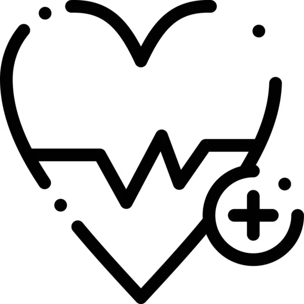 Beat Heart Medical Icon Outline Style — Stock Vector