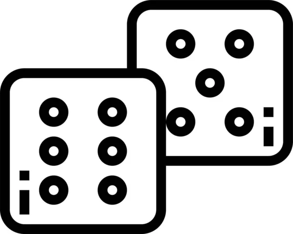 Szerencsejáték Kocka Pontok Ikon — Stock Vector