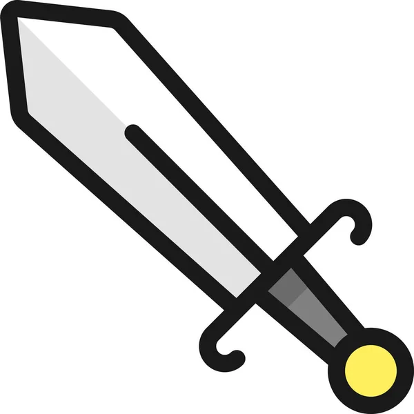 Videospiel Schwert Ikone Ausgefüllten Outline Stil — Stockvektor
