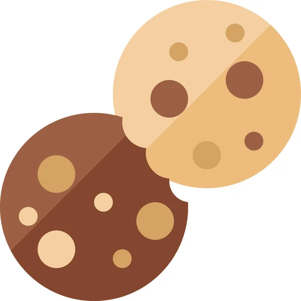 Galletas Planas Comida Bebidas Icono Estilo Plano — Vector de stock