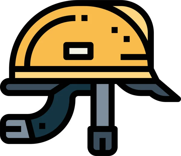 Tapa Protección Casco Icono — Vector de stock