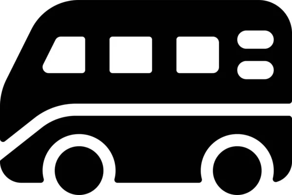 Bus Truck Travel Icon Solid Style — Stock Vector