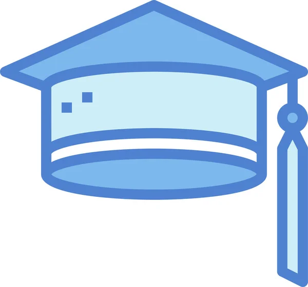 帽类毕业典礼图标 填充型 轮廓型 — 图库矢量图片