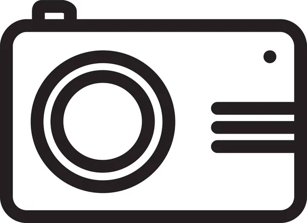 Icône Multimédia Caméra Dans Style Contour — Image vectorielle