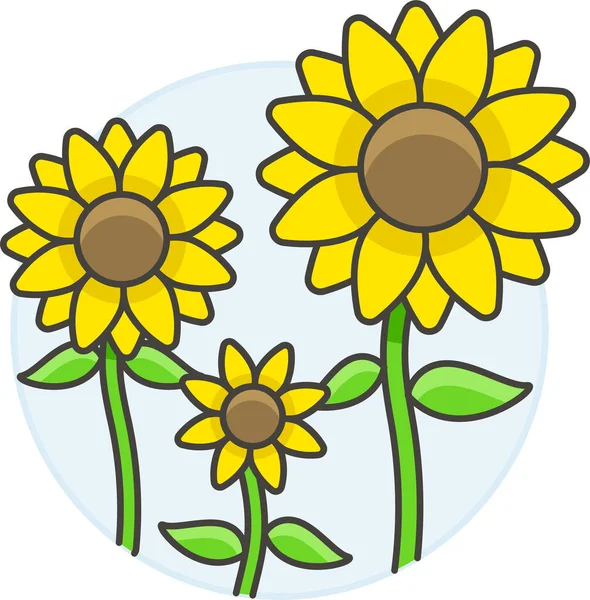 Flowers Nature Plants Icon Agriculture Farming Gardening Category — Stock Vector