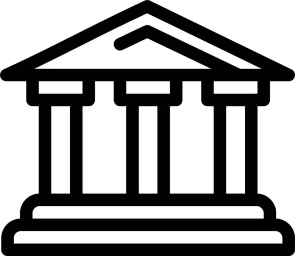 Ikona Sądu Miasta Bank Zarysie Stylu — Wektor stockowy